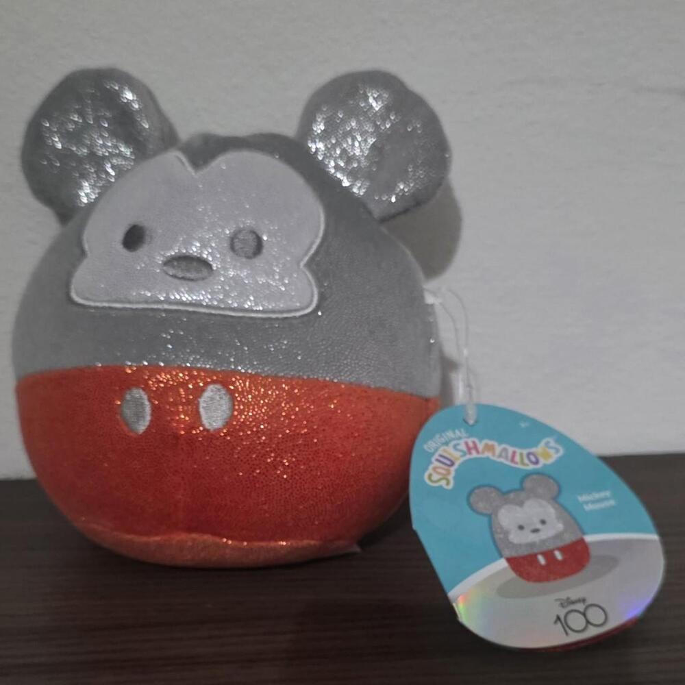 Disney Mickey Mouse red & gray glitter plush toy #mickey #disney